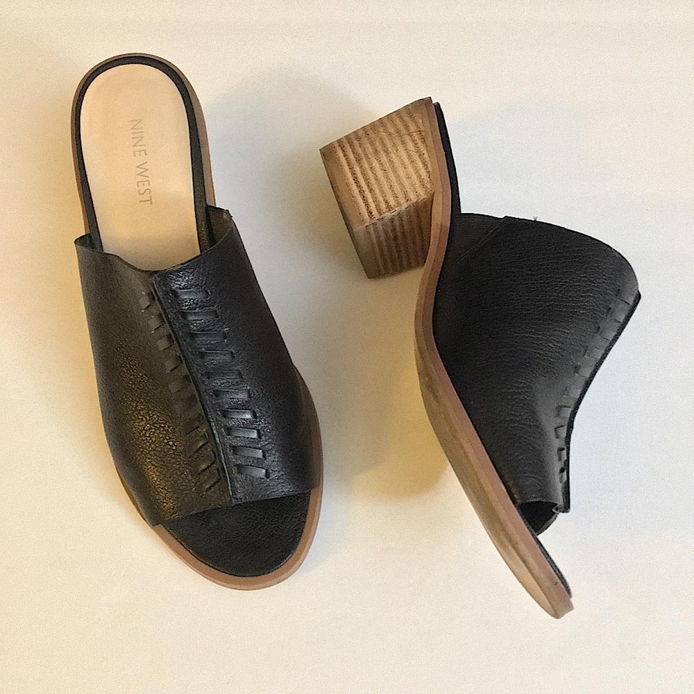 Nine West Black Block Heel Sandal